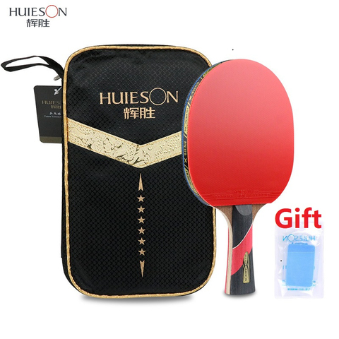 Huieson – raquettes de Tennis de Table 4/5/6 étoiles, Double boutons en caoutchouc, entraînement professionnel, raquette de Ping-Pong puissante avec sac ► Photo 1/6