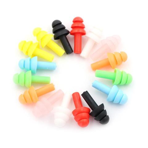 Bouchons d'oreilles en Silicone pour enfants et adultes, confortables pour l'étude, Anti-bruit, étanche, ronflement, pour la plongée, 10 paires ► Photo 1/6