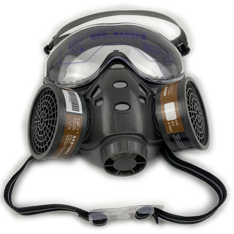Masque à gaz avec sécurité Glasse peinture en aérosol chimique Pesticide décoration Anti-poussière avec filtre respirateur masques complets ► Photo 1/6