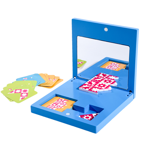 Montessori jouets en bois miroir imagerie Puzzles enfants Spatial cognitif conseil logique jeu Intelligence jouet pour enfant cadeaux ► Photo 1/1