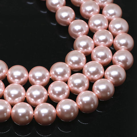 Charmante perle ronde en imitation de perles, coque ample, 4-14mm, pour la fabrication de bijoux, rose de haute qualité, 15 pouces, B1613, offre spéciale ► Photo 1/5