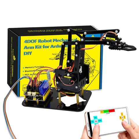 Keyestudio-Robot de jouets en acrylique 4DOF, Kit de griffe à bras mécanique pour Arduino Robot à monter soi-même ► Photo 1/6