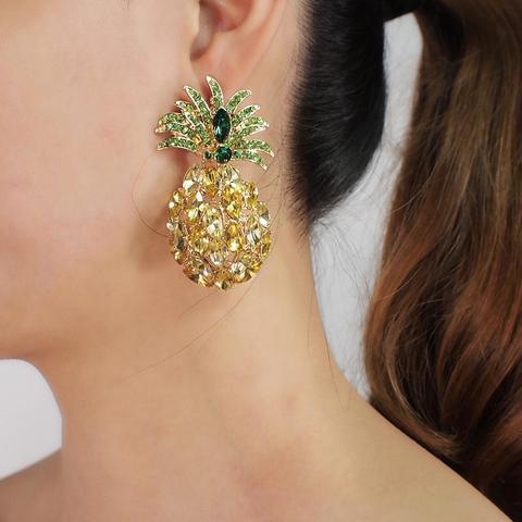 MANILAI-boucles d'oreilles fruits en cristal et strass, ananas, goutte d'eau, style Boho, à la mode, 2022 ► Photo 1/6