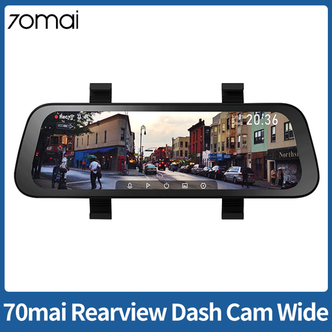 Version mondiale 70mai rétroviseur Dash Cam EU double caméra 9.35 ''de large avant et Rever caméra rétroviseur double canal voiture Dvr ► Photo 1/6