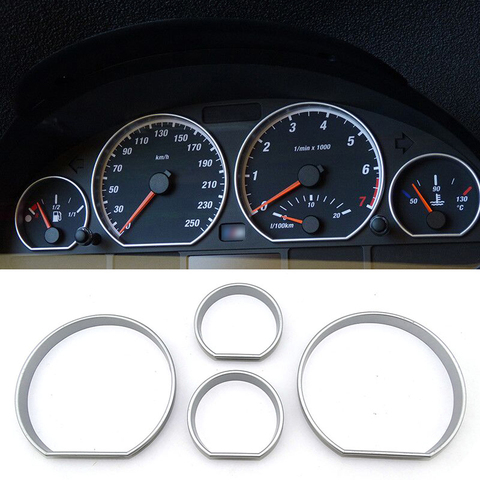 4 pièces accessoires de voiture intérieur décoratif compteur de vitesse jauge Cluster lunette tableau de bord cadran tableau de bord anneau pour BMW E46 M3 3 Series ► Photo 1/5