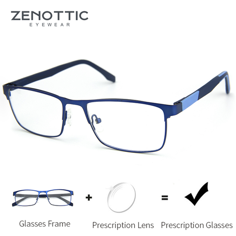 ZENOTTIC alliage progressif lunettes de Prescription pour hommes femmes carré myopie Anti lumière bleue photochromique monture de lunettes de vue ► Photo 1/6