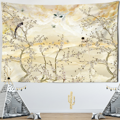 Tapisserie japonaise et chinoise, peinture de paysage naturel, décoration murale suspendue pour chambre à coucher ► Photo 1/6