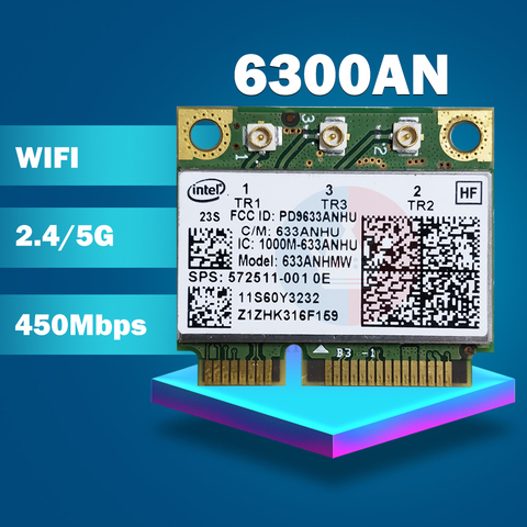 Carte Wifi Mini PCIe 6300AN pour Lenovo FRU, 450M, 6300AN, pour réseau sans fil, 60Y3233, T410, T410s, T410i, T420, T420s, T420i, T430 ► Photo 1/2