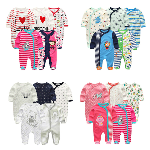 Vêtements pour bébés garçon, multi-pièces, en coton, barboteuse pour nouveau-né de 0 à 12 mois, combinaison à manches longues, pyjama, dessin animé ► Photo 1/6