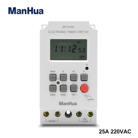 ManHua – minuterie électronique Programmable pour appareil électrique universel, 220v ac, 25a, MT316S ► Photo 1/6