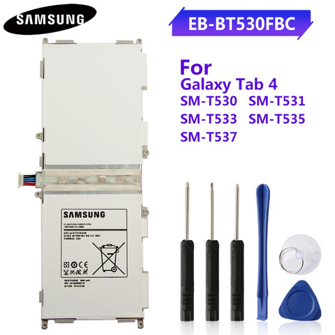 100% D'origine Tablet Batterie EB-BT530FBC EB-BT530FBE Pour Samsung GALAXY Tab 4 T530 SM-T531 SM-T533 SM-T535 T535 SM-T537 6800 mAh ► Photo 1/6