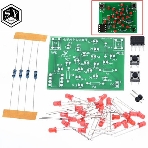 Kit de moulin à vent électronique DC 5V Kit de bricolage, bricolage amusant pour la pratique, vitesse réglable, conception MCU pour le soudage électronique Kit de bricolage ► Photo 1/6