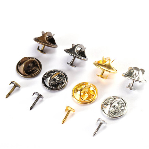 50 ensembles / lot porte-Badge à pression papillon fermoir broche arrière broche embrayage soins cap ongle cravate arrière bouchons rhodium bijoux résultats ► Photo 1/6