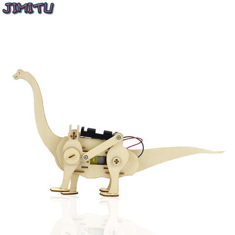 Dinosaure tige jouets en bois modèles Kits pour enfants 3D électrique marche Brachiosaurus Puzzle modèles bricolage jouet éducatif pour les garçons ► Photo 1/6