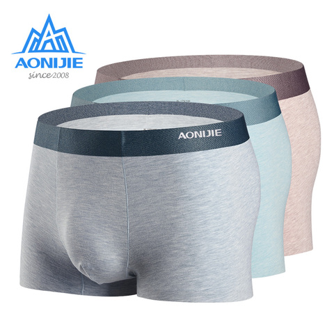 AONIJIE-3 paquets de sous-vêtements de Sport pour hommes, slip de Sport, séchage rapide, Micro en soie de mûrier Modal, avec boîte cadeau métallique, EF005 ► Photo 1/6