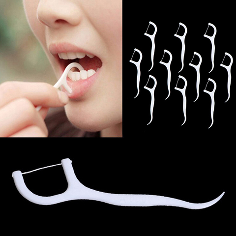 100 pcs/lot dentaire Flosser hygiène buccale bâtons dentaires dentaire eau fil dentaire dents orales choisir des choix de dents ABS fil ► Photo 1/6