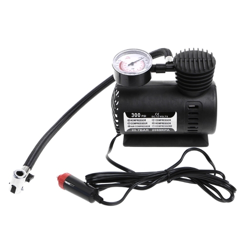 Mini compresseur d'air Portable pour voiture, 300 PSI, 12V, pompe électrique de gonflage de pneus avec manomètre Q9QD ► Photo 1/6