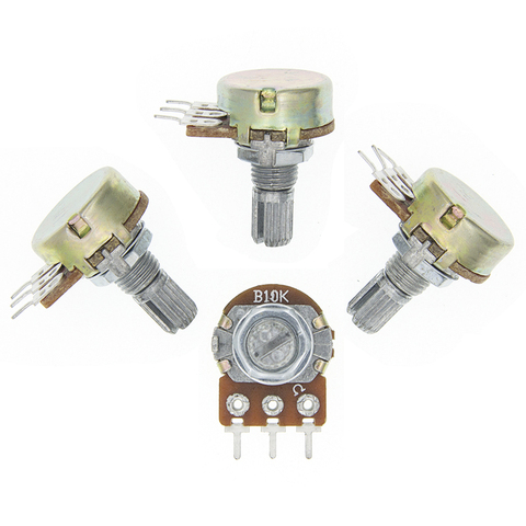 Potentiomètre linéaire WH148 B10K, arbre de 15mm avec écrous et rondelles, 10 pièces ► Photo 1/6