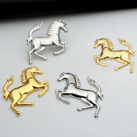 Métal 3D cheval voiture fenêtre pare-chocs corps autocollant Badge emblème Logo décalque accessoires ajustement décoration pour Ferrari ► Photo 1/6