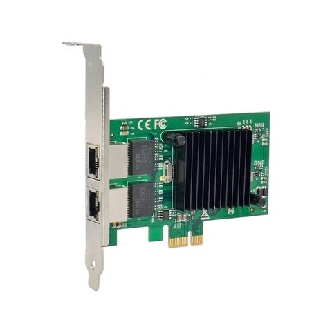 Carte réseau PCIe X1 vers Ethernet Gigabit, 1000M, double port électrique RJ45 82575EB, 2 ports lan ► Photo 1/4