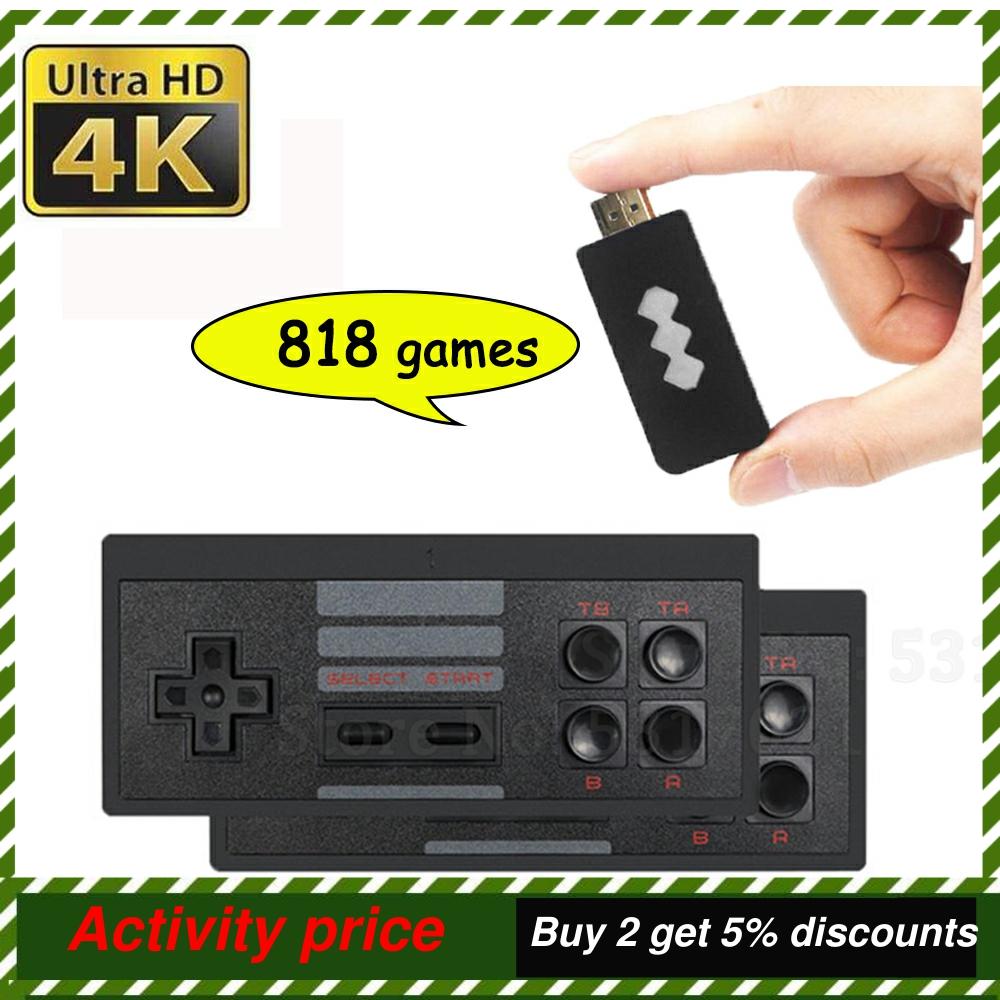 818 4K jeux USB Console sans fil classique jeu bâton Console de jeu vidéo 8 bits Mini rétro contrôleur HDMI sortie double lecteur HD ► Photo 1/6