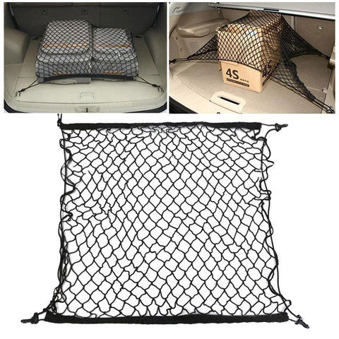 MALUOKASA Auto Care 70x70 cm universel coffre de voiture rangement de bagages organisateur de fret en Nylon filet de maille élastique avec 4 crochets en plastique ► Photo 1/6