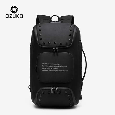 OZUKO – sac à dos multifonction pour hommes, sacoche tendance pour ordinateur portable USB 15.6 pouces, Anti-vol, étanche, pour voyage ► Photo 1/6
