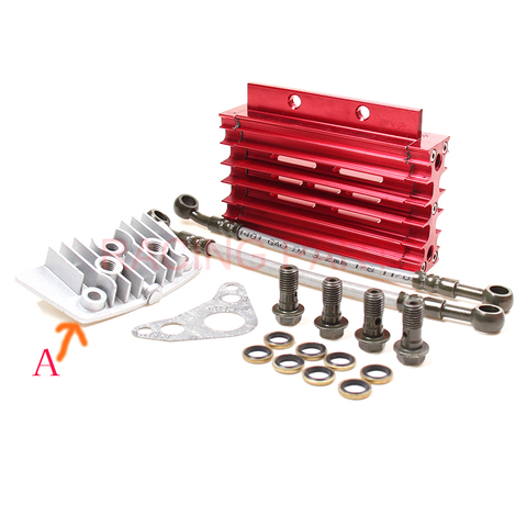 Kit de refroidissement d'huile CNC, adaptateur en Aluminium pour moteur, couvercle de cylindre de refroidissement pour ATV, Pit, Dirt Bike, motocross, 50CC-125CC ► Photo 1/6