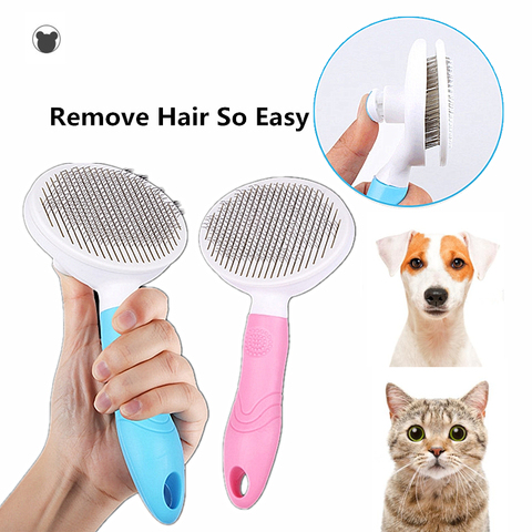 Brosse auto-nettoyante pour chiens et chats, brosse de toilettage professionnelle, peigne pour animaux de compagnie, accessoires pour épilation courte et moyenne, nettoyage rapide ► Photo 1/6