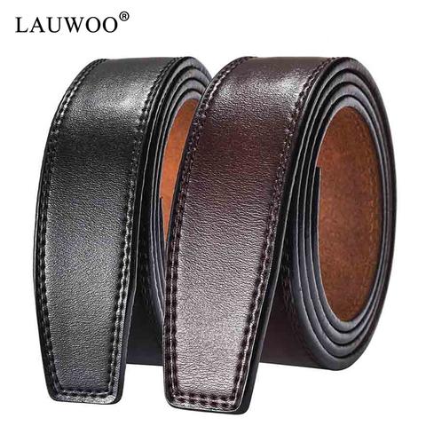 Ceinture en cuir véritable pour hommes, sans boucle automatique, 100% cm de large, de styliste, haute qualité, 3.5 ► Photo 1/6