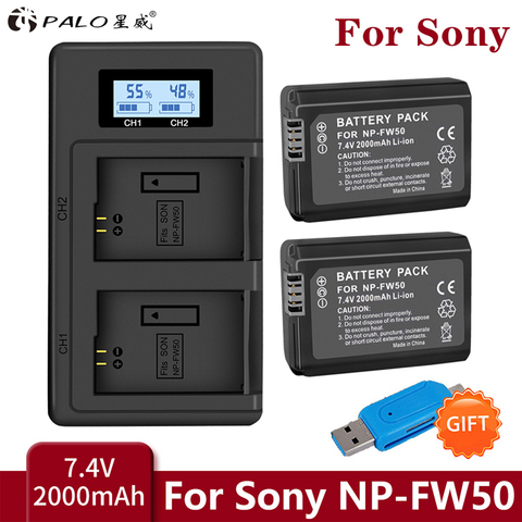 PALO NP-FW50 np-fw50 Caméra Batterie li-ion pour Sony NEX-7 NEX-5N NEX-F3 A37 NEX-5R NEX-6 NEX-3N ILCE-QX1 A6500 RX10III ► Photo 1/6