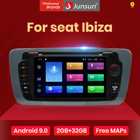 Junsun Android 10.0 voiture DVD Radio pour siège Ibiza 6j 2009 2010 2012 2013 GPS Navigation 2 Din écran radio Audio lecteur multimédia ► Photo 1/5