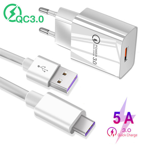 Câble USB 5A Type C pour recharge rapide et rapide, cordon de chargeur quick Charge 3.0, compatible avec Samsung A42 Honor 20S 9X Xiaomi Redmi 8A 9 Note 7 8T ► Photo 1/6