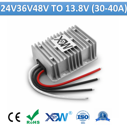 Convertisseur de tension en aluminium, 24V 36V 48V à 13.8 V cc, 13.8 volts, transformateur de tension 30a 32a 40a, alimentation électrique ► Photo 1/6