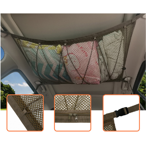 Filet de rangement au plafond pour voiture, sac de rangement intérieur pour toit de voiture, sac de rangement pour articles divers ► Photo 1/6