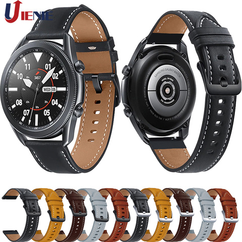 Bracelet de montre en cuir, pour Samsung Galaxy Watch 3 45mm / Gear S3/46mm, Bracelet de rechange de 22mm ► Photo 1/6