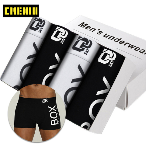 Sous - vêtements pour hommes Boxers en coton doux pour homme, sous-vêtements masculins, caleçons courts en maille, de grande taille, lot de 4 pièces, OR212 ► Photo 1/6