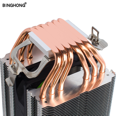 6 Tuyau de cuivre Double Tour RVB CPU Radiateur 90MM 3Pin Ventilateur 775 1150 1155 1366 1356 AM3 AM4 X79 2011 PC Dissipateur De Chaleur 2011-V3 ► Photo 1/6