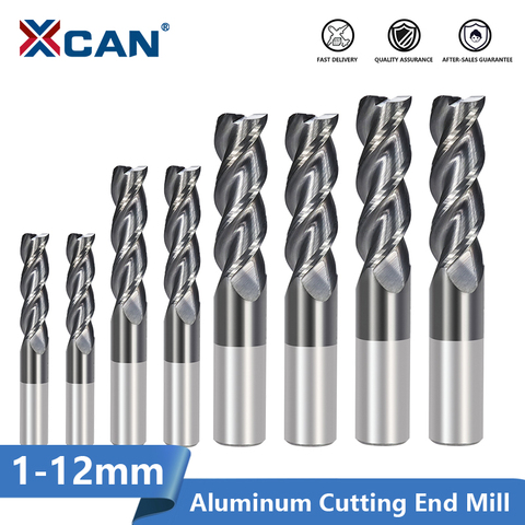 XCAN-embout de fraise en carbure 1 à 12mm 3 cannelure, pour coupe en cuivre d'aluminium, Super revêtue, CNC mèches de fraise ► Photo 1/6