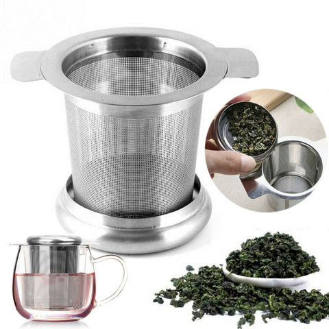 Infuseur à thé en maille en acier inoxydable, créatif, tasse en métal, filtre à feuilles en vrac, herbe et épices avec couvercle, facile à nettoyer et chaud ► Photo 1/6