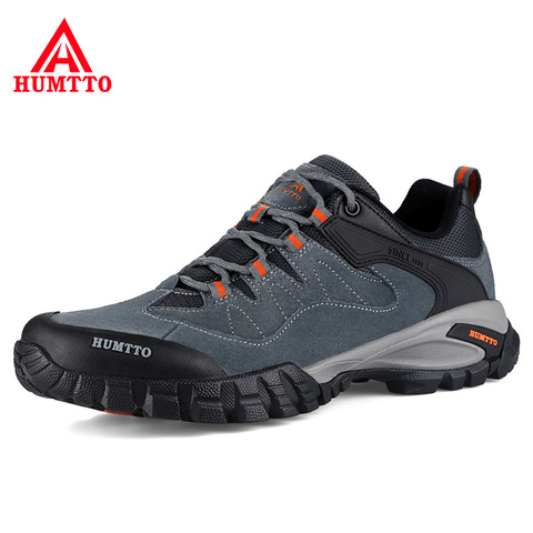 HUMTTO-chaussures de sport imperméable en cuir véritable pour hommes et femmes, baskets de sport pour escalade et tourisme, 2022 ► Photo 1/6