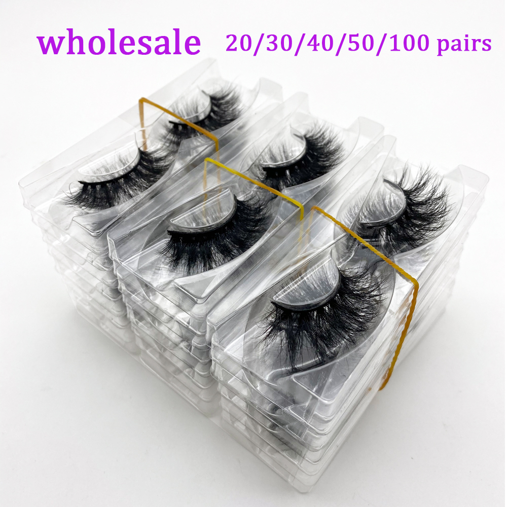 Faux-cils en vison 3D, 20/30/40/50 paires, effet pelucheux et dramatique, faits à la main, sans cruauté, pour maquillage, vente en gros ► Photo 1/6