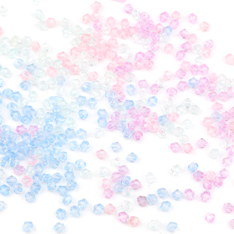 Perles hexagonales à facettes en acrylique, 500 pièces, pour bijoux, résultats de bricolage colorés au hasard, environ 4mm x 4mm, trou: environ 1.1mm ► Photo 1/6