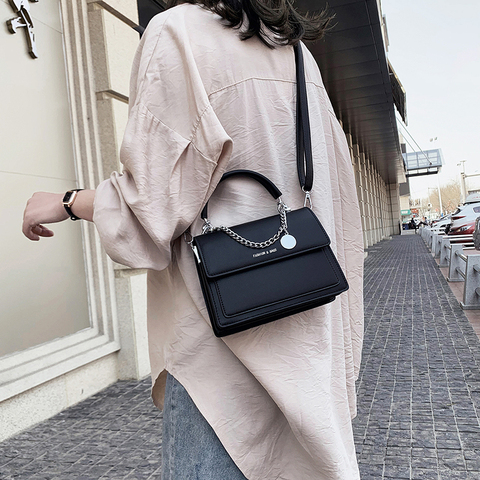 Petit sac à main carré de dame 2022 nouvelles chaînes sac décontracté tout-match femme sac à bandoulière sac à la mode femmes sac à bandoulière fille noir ► Photo 1/6