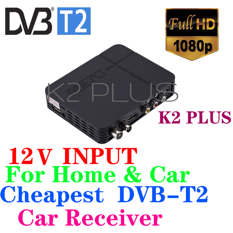 K2 PLUS le récepteur de DVB-T2 pour la maison et la voiture le moins cher Dvb T2 décodeur Tuner numérique dans la voiture DVD moniteur TV récepteur ► Photo 1/4