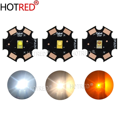 10 pièces LUXEON rebelle ES 3W haute puissance émetteur de lumière LED puce Diode blanc chaud blanc jaune 3.2-3.4V 700mA 20mm PCB ► Photo 1/6