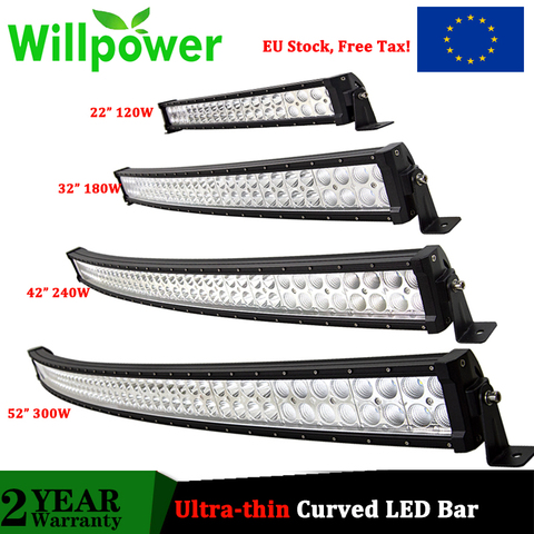 Willpower-lumières de voiture LED ultramince incurvée, 22 