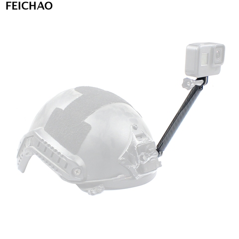 Adaptateur de trépied à bras d'extension de casque de Selfie en Fiber de carbone et alliage d'aluminium, pour GoPro Hero 9 8 7 6 5, support Insta360 One R ► Photo 1/6