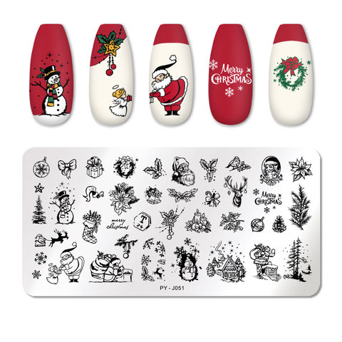 PICT You ongles estampage plaques motif de noël Nail Art plaque timbre modèles impression pochoir acier inoxydable ► Photo 1/6