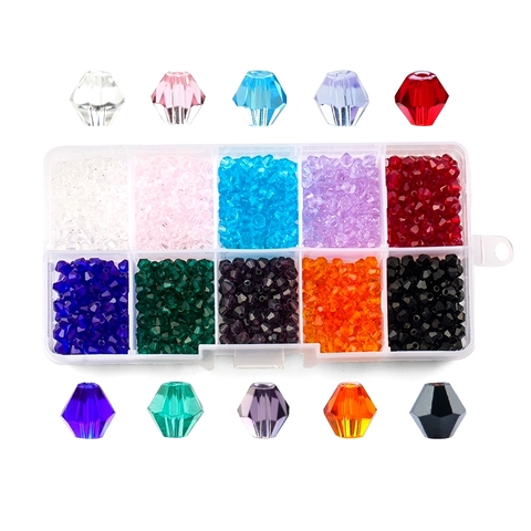 Perles Bicone en verre à facettes, 4mm/6mm, pour la fabrication de bijoux, DIY, vente en gros, autriche, 5238 ► Photo 1/6